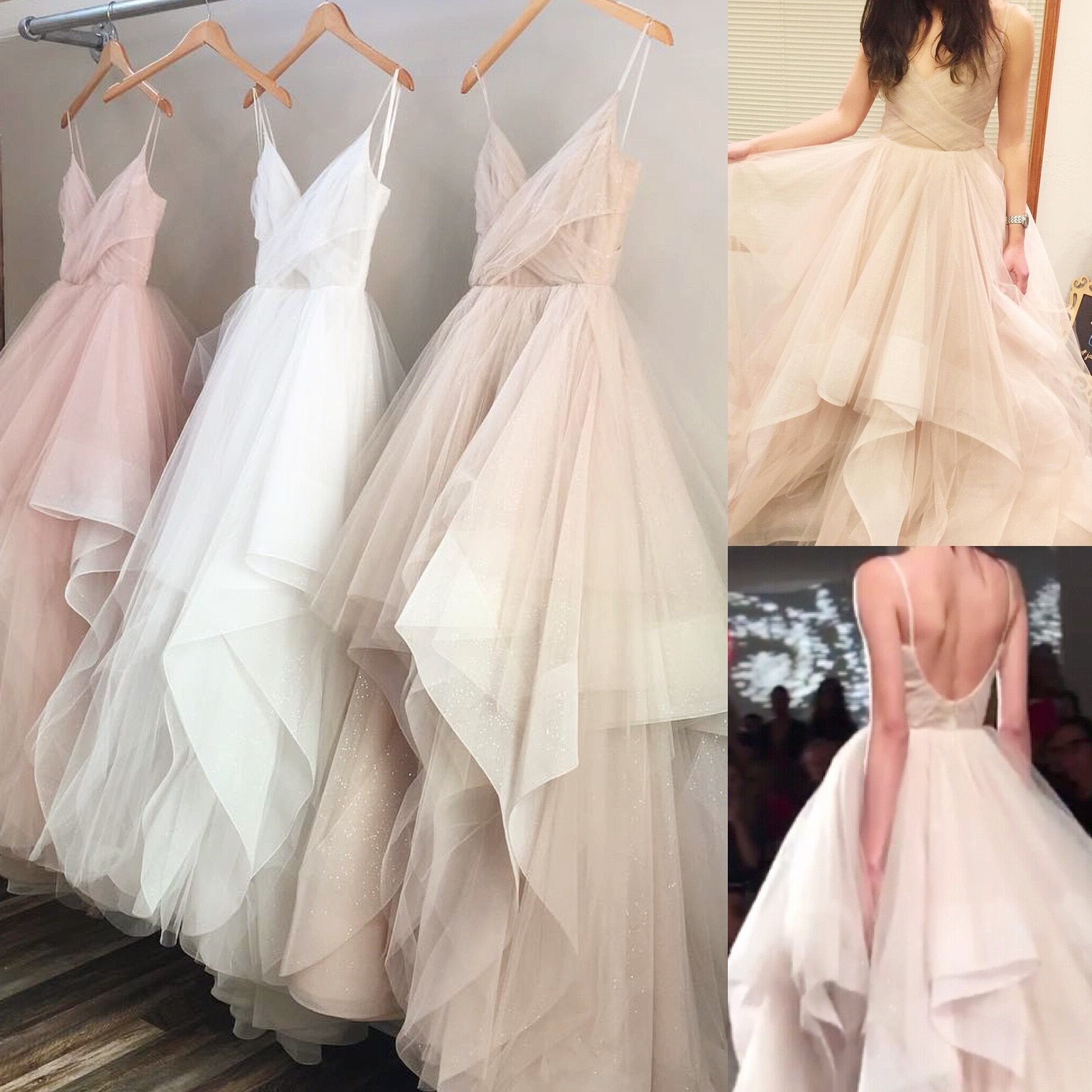 V Neck Organza Ruffles Princess Wedding Gowns 2017 Sexy