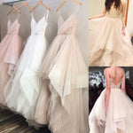 Load image into Gallery viewer, V Neck Organza Ruffles Princess Wedding Gowns 2017 Sexy
