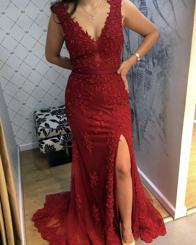 Elegant Lace Mermaid Prom Dresses