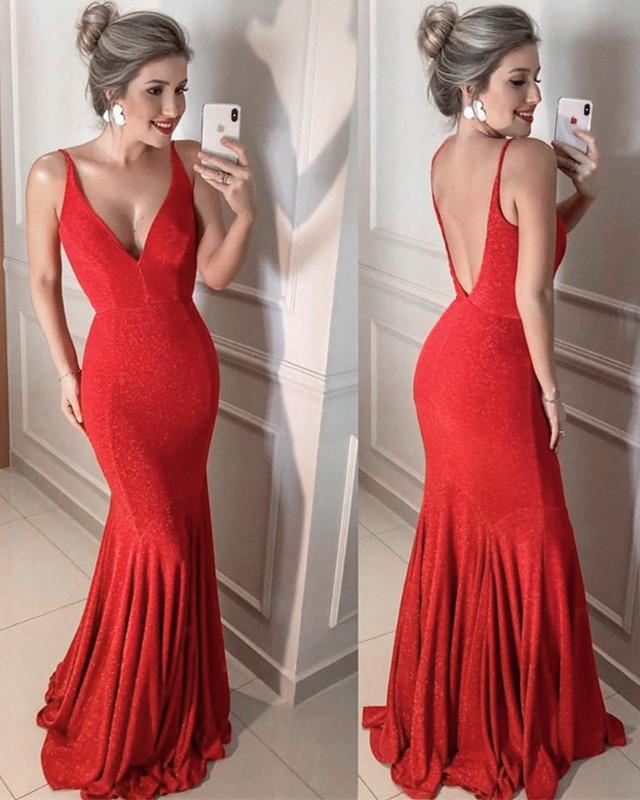 Red Sequin Mermaid Evening Gowns 2020