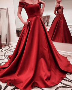 Red Prom Dresses With Pockets