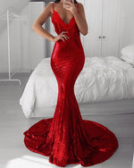 Load image into Gallery viewer, Red Mermaid Prom Dresses 2020
