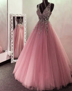 Afbeelding in Gallery-weergave laden, Rose Pink Ball Gowns
