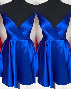 Royal Blue Homecoming Dresses Satin