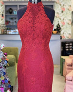 Cargar imagen en el visor de la galería, Halter Lace Prom Dress
