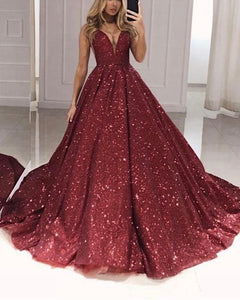 Burgundy Sequin Quinceanera Dresses