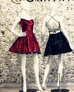 Load image into Gallery viewer, Sequin Homecoming Dresses  Open Back
