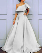 Cargar imagen en el visor de la galería, 2020 Long Silver Prom Dresses One Shoulder
