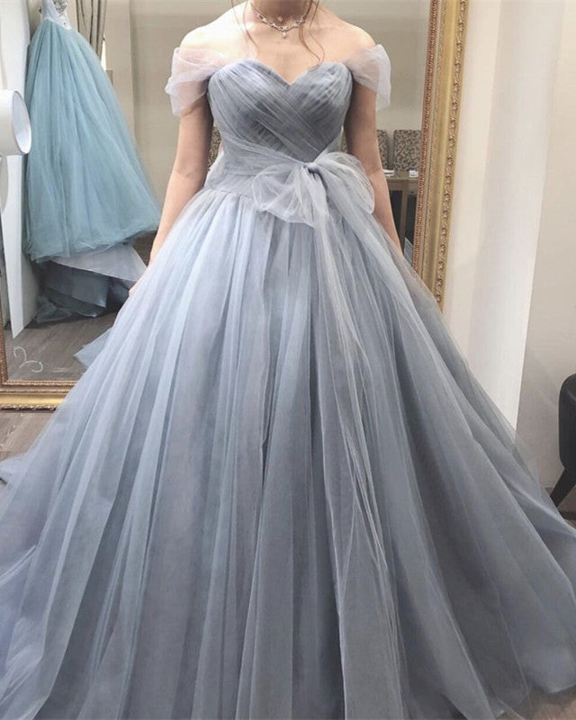 Silver Tulle Wedding Dress