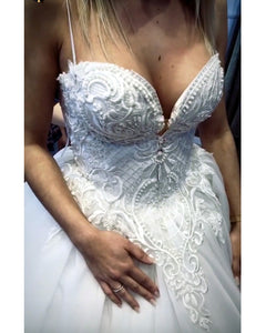 Lace Embroidery Wedding Dresses Sweetheart Ball Gown