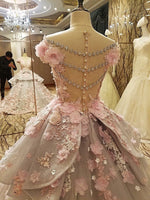 Cargar imagen en el visor de la galería, Vintage Floral Lace Flower Wedding Dresses Ball Gowns 2017
