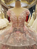 Load image into Gallery viewer, Vintage Floral Lace Flower Wedding Dresses Ball Gowns 2017
