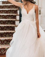 Load image into Gallery viewer, Elegant Wedding Dress V Neck
