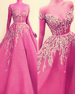 Pink Formal Dresses Tulle