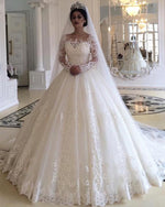 Afbeelding in Gallery-weergave laden, Princess Style Long Sleeves Lace Wedding Dresses
