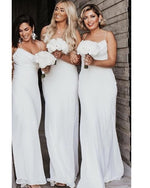 Afbeelding in Gallery-weergave laden, Long Sheath Bridesmaid Dresses Draped Back
