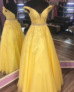 Yellow Ball Gown Prom Dresses 2020