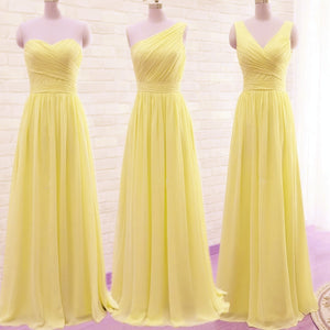 Yellow Bridesmaid Dresses Mixed Style