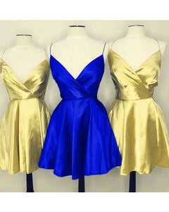 Yellow Homecoming Dresses Satin