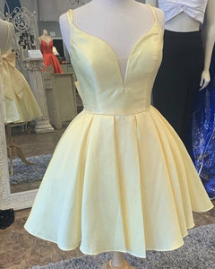 Multi Straps Bow Back Homecoming Dresses Satin