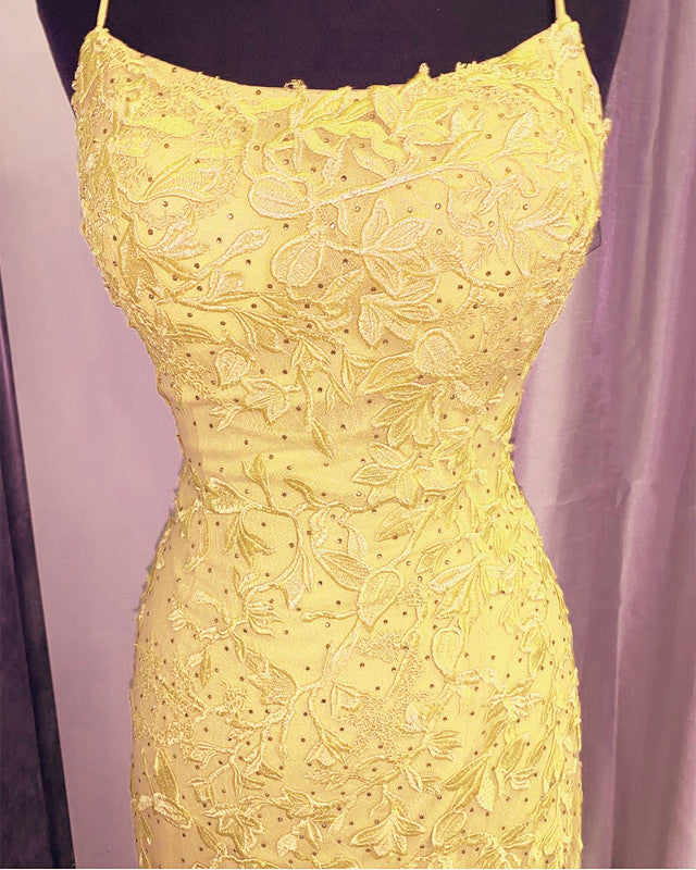 Yellow Lace Mermaid Dresses