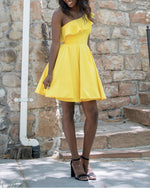 Cargar imagen en el visor de la galería, Yellow Homecoming Dresses 2019
