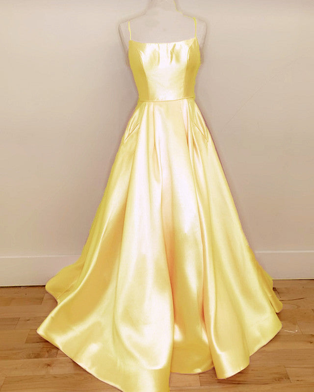 Yellow Prom Dresses With Pockets