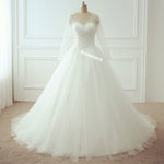 Cargar imagen en el visor de la galería, Bling Bling Long Sleeves Wedding Dresses Ball Gowns With Pearl And Sequins Beaded
