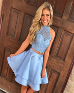 Load image into Gallery viewer, Steel Blue Homecoming Dresses Two Piece
