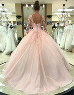 Load image into Gallery viewer, long-sleeves-quinceanera-dress
