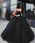 Cargar imagen en el visor de la galería, Strapless Bodice Corset Black Organza Ball Gowns Wedding Dresses
