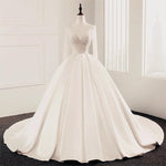 Afbeelding in Gallery-weergave laden, Sequins Beaded V Neck Champagne Wedding Dresses Ball Gowns With Sleeves
