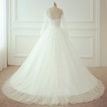 Load image into Gallery viewer, Bling Bling Long Sleeves Wedding Dresses Ball Gowns With Pearl And Sequins Beaded

