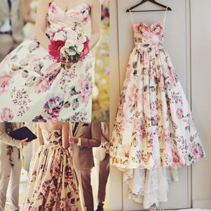 Pretty A Line Sweetheart Floral Wedding Dresses 2017