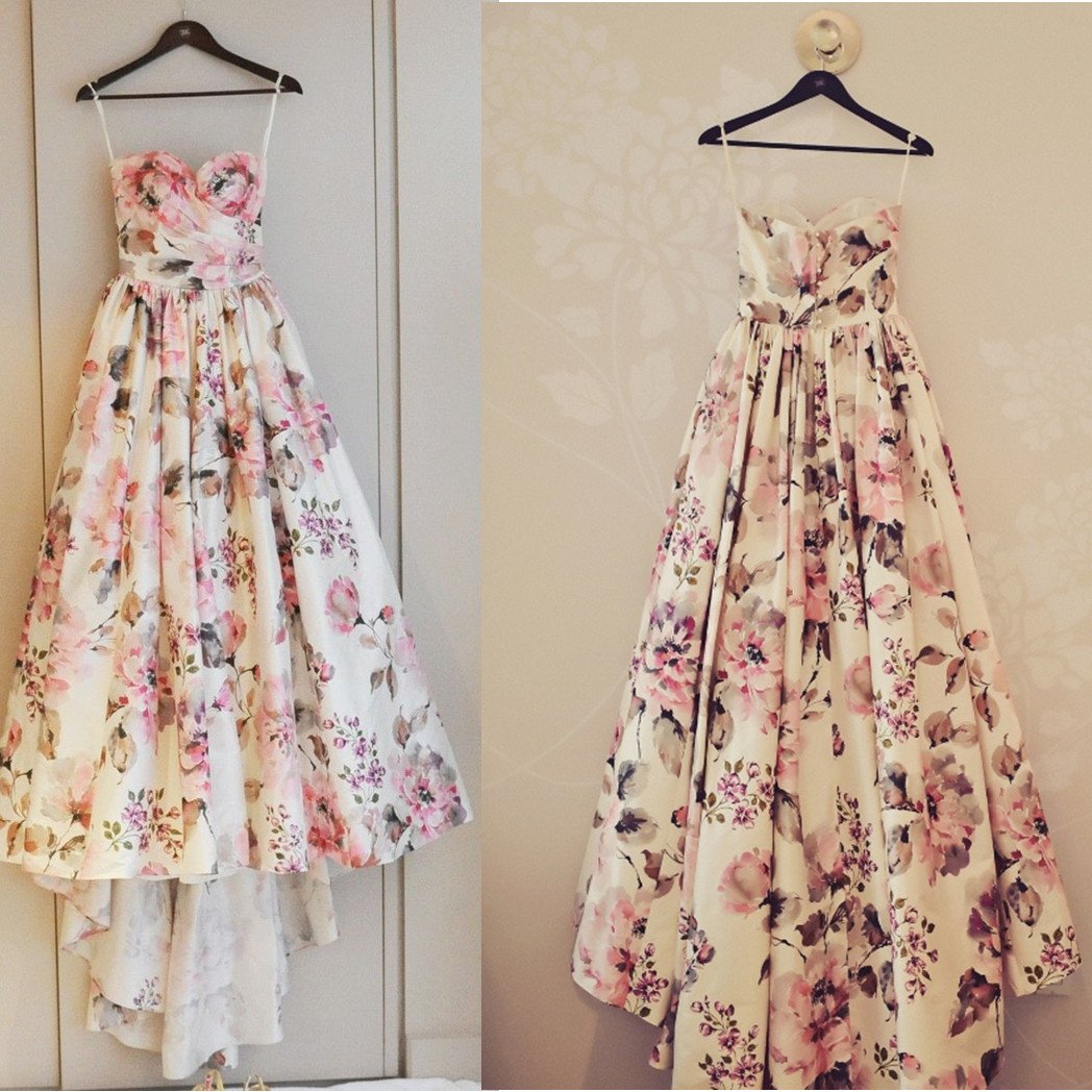 Pretty A Line Sweetheart Floral Wedding Dresses 2017
