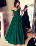 Load image into Gallery viewer, Emerald-Green-Evening-Dresses-Off-The-Shoulder-Prom-Gowns-2019
