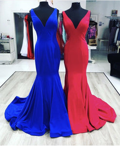 Sexy Leg Split Evening Dresses Long Satin Mermaid Prom Dresses 2019