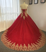 Load image into Gallery viewer, Gold-Lace-Ballgowns-Dresses
