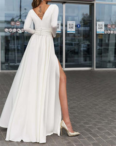 Elegant-Wedding-Gowns-Boho-Chiffon-Bridal-Dress