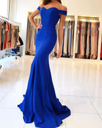 Load image into Gallery viewer, Sexy Sweetheart Long Satin Mermaid Evening Dress Off The Shoulder
