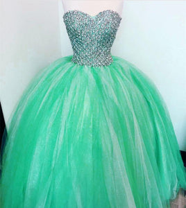 Luxurious Crystal Beaded Sweetheart Turquoise Quinceanera Dresses 2018