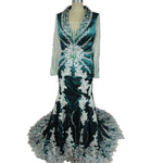 Load image into Gallery viewer, Elegant Lace Appliques Crystal Beading Dubai Kaftan Dresses For Muslim Arabic
