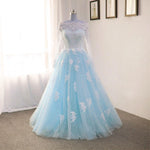 Load image into Gallery viewer, Off The Shoulder Tulle Floor Length Wedding Dresses Lace Appliques
