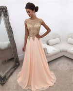 Cargar imagen en el visor de la galería, Peach-Prom-Dresses
