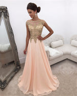 Load image into Gallery viewer, Peach-Prom-Dresses

