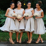 Cargar imagen en el visor de la galería, Lace-Appliques-Bridesmaid-Dresses-Short
