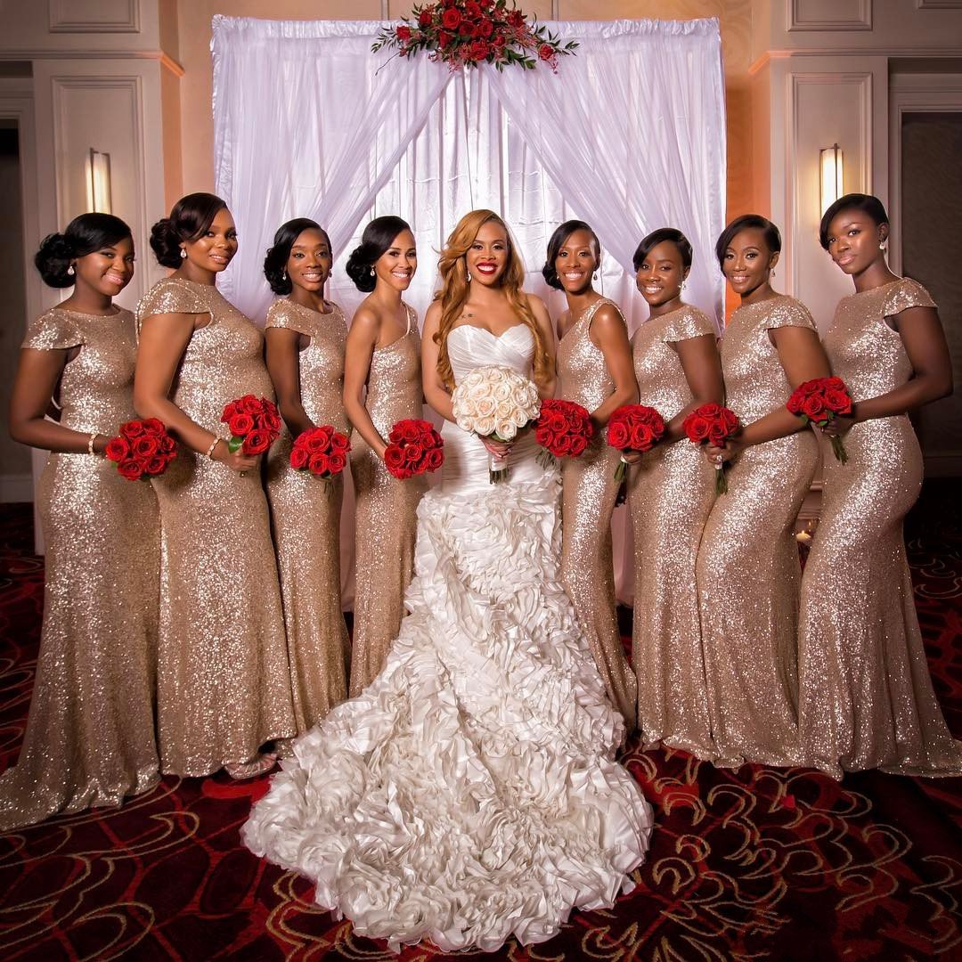 Silver Sequin Cap Sleeves Bridesmaid Dresses Floor Length