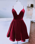 Load image into Gallery viewer, Burgundy Prom Short Dresses
