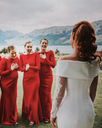 Load image into Gallery viewer, Mermaid Wedding Dresses Long Sleeves Off Shoulder
