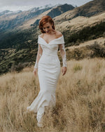 Load image into Gallery viewer, Mermaid Wedding Dresses Long Sleeves Off Shoulder
